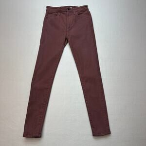 Joe's Jeans Ankle Skinny Women's 26 Maroon #45GLPSVI5748-LBL Mid Rise Saddleback